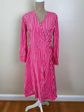 Marimekko Hyöky Piccolo Wrap Dress | Size 42 | Cotton Poplin | Finnish Design Ic